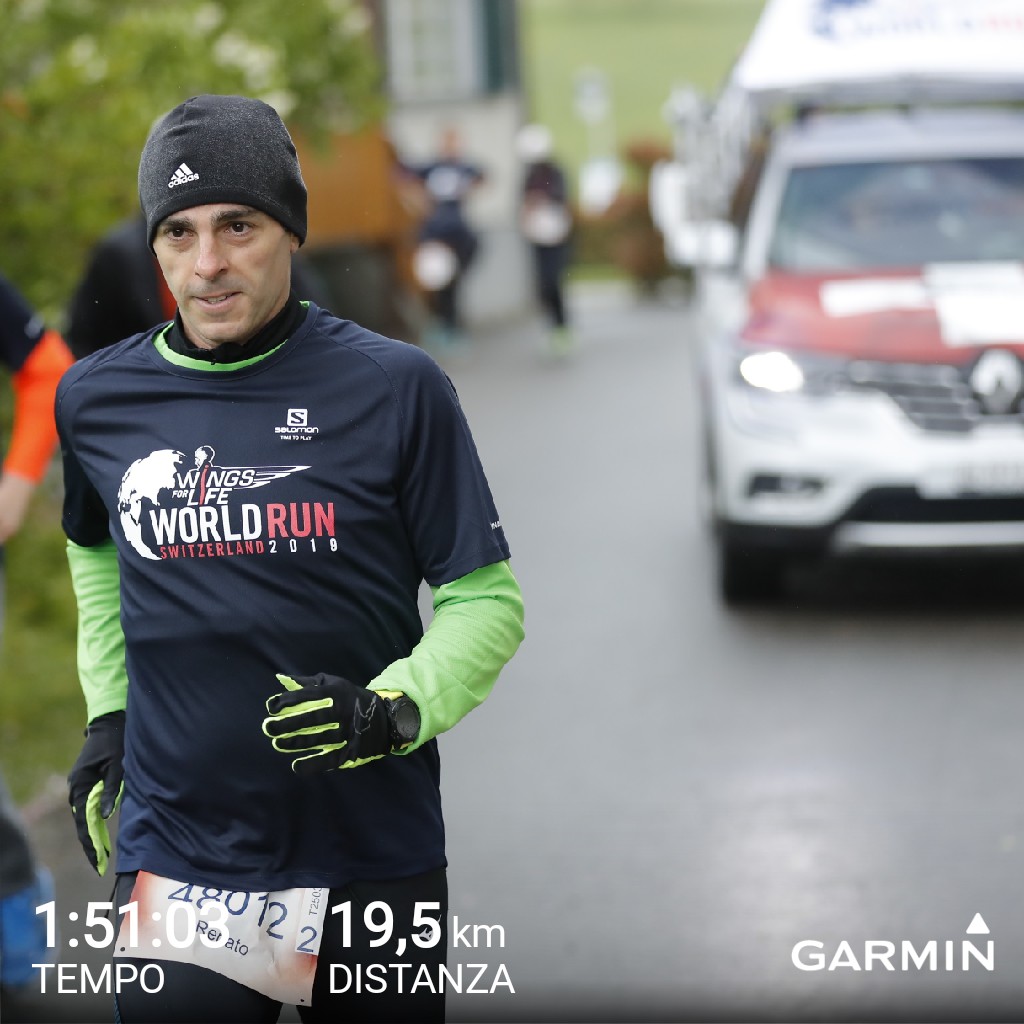 Renato Del Gaudio running at Wings for Life World Run